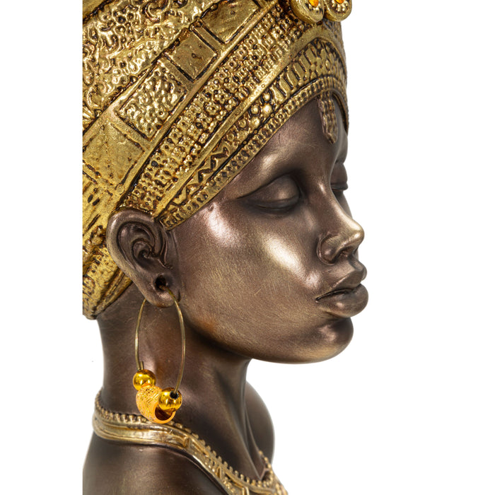 Mumbasa - Borstbeeld van vrouw in gouden hars