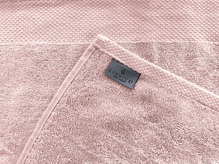 LINNICK Diamond Badstof Handdoek 50x100cm - light pink - set van 6