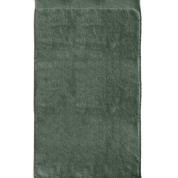 LINNICKVelours Handdoek Katoen 60x110cm - olive green - Set van 6