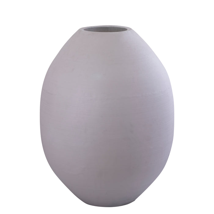 PTMD Nereus Cream Casted Alu Round Pot Clay Texture L