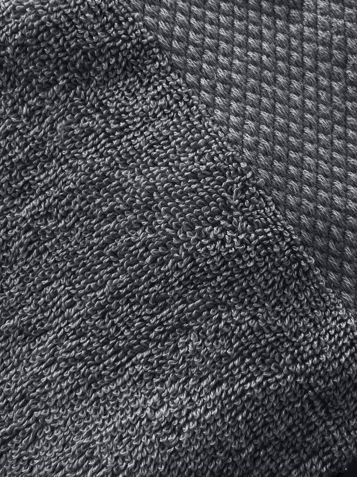 LINNICK Diamond Badstof Handdoek 50x100cm - dark grey - set van 4