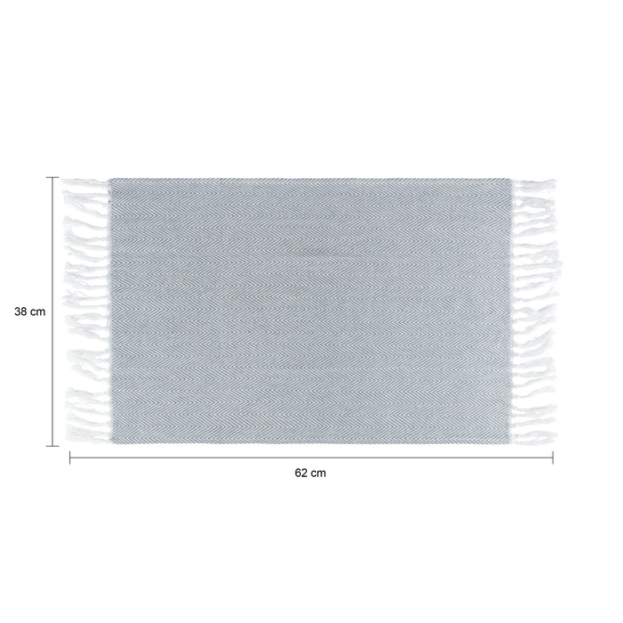 Krumble Theedoek met franjes - Katoen - Grijs - Set van 8