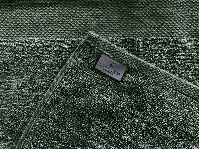 LINNICK Diamond Badstof Handdoek 60x110cm - olive green - set van 6