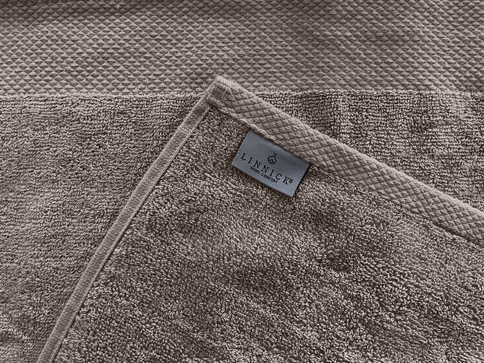 LINNICK Diamond Badstof Handdoek 60x110cm - taupe - set van 6