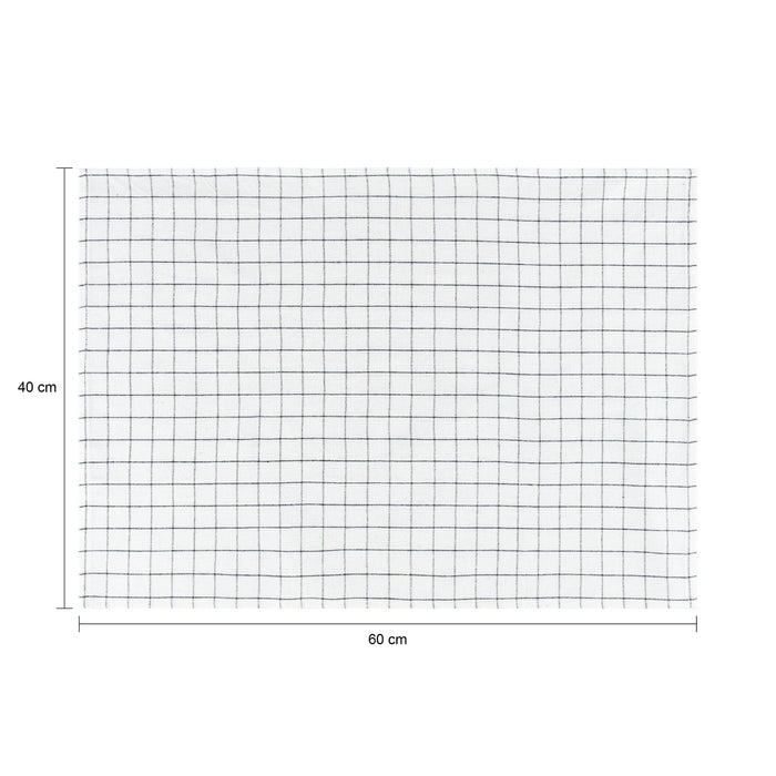 Krumble Theedoek met ruitpatroon klein - Wit - Set van 8