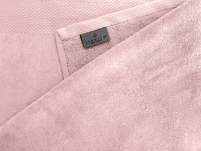 LINNICKVelours Handdoek Katoen 60x110cm - light pink - Set van 6
