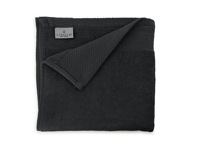 LINNICKVelours Handdoek Katoen 50x100cm - black - Set van 10