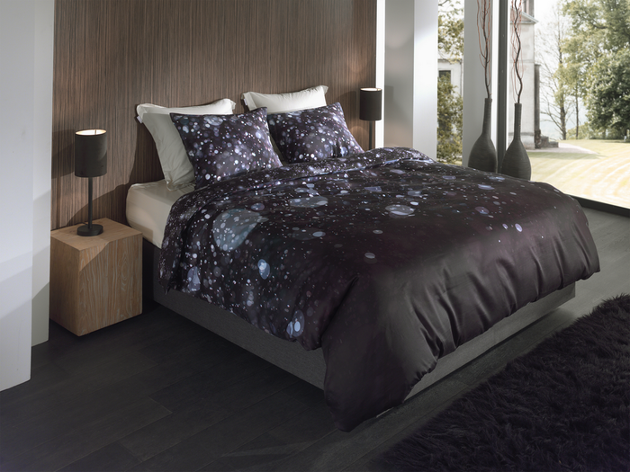 Heckett Lane Dekbedovertrek Katoen Satijn Gabin - black