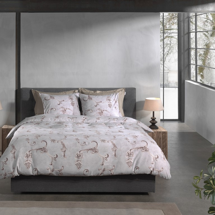 Heckett Lane Dekbedovertrek Flanel Rosalie - grey