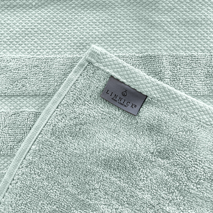 LINNICKBadstof Badlaken Katoen 70x140cm - soft green - set van 4