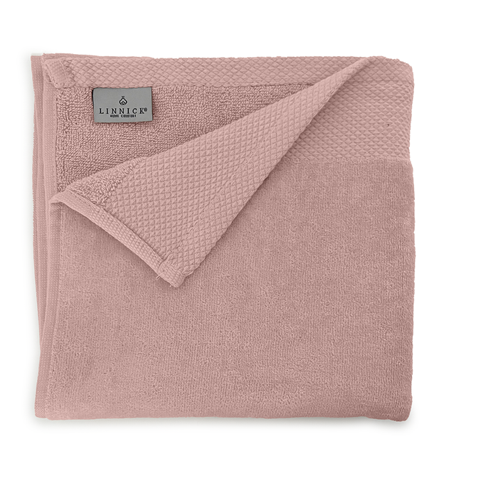 LINNICKVelours Handdoek Katoen 60x110cm - rose - Set van 4