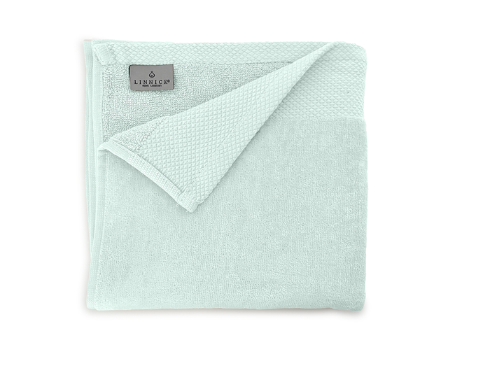 LINNICKVelours Handdoek Katoen 60x110cm - soft green - Set van 4