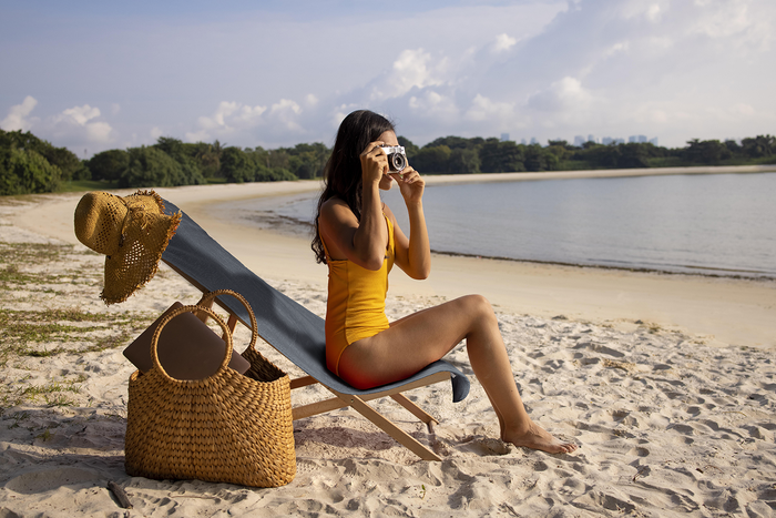 LINNICK Tuinstoel Handdoek Stoel Handdoek Microvezel 136x57cm- dark grey