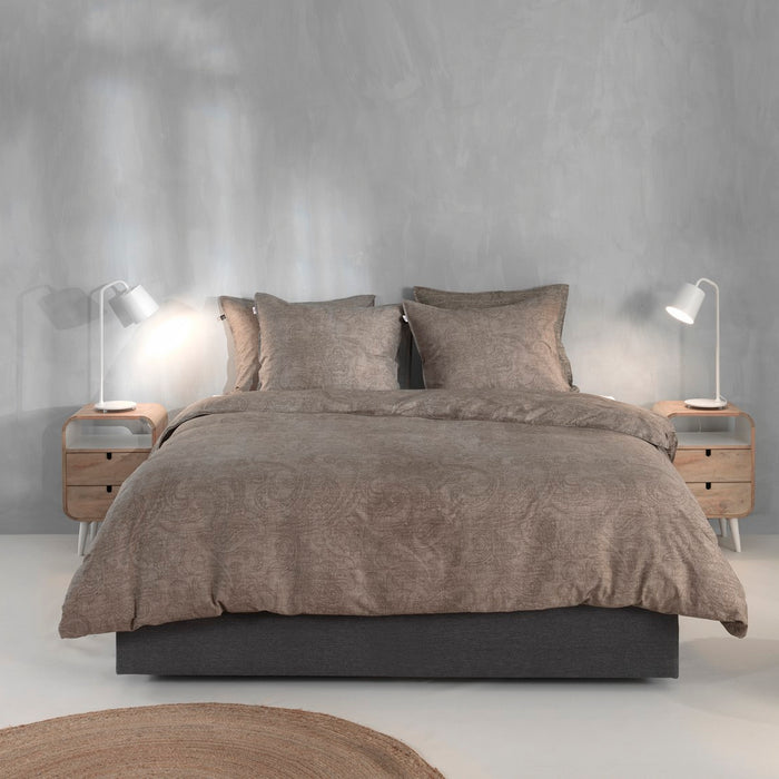 Zo Home Dekbedovertrek Katoen Paisley di Lino - palm taupe