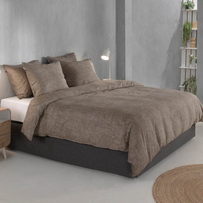 Zo Home Dekbedovertrek Katoen Paisley di Lino - palm taupe