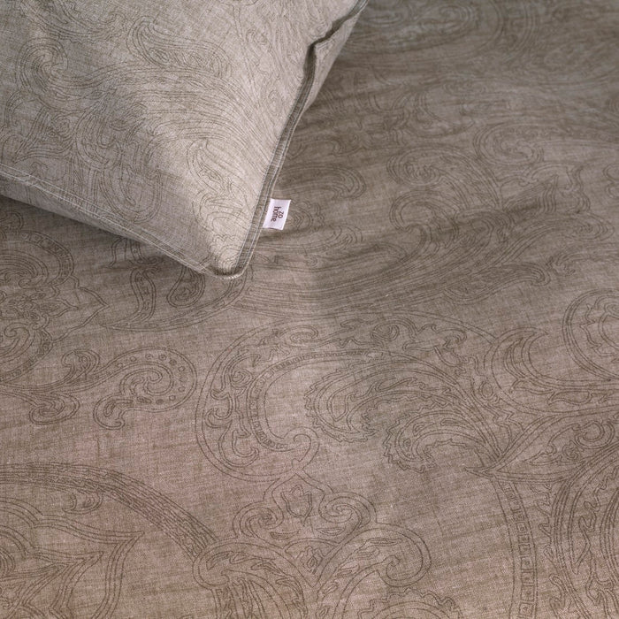 Zo Home Dekbedovertrek Katoen Paisley di Lino - palm taupe