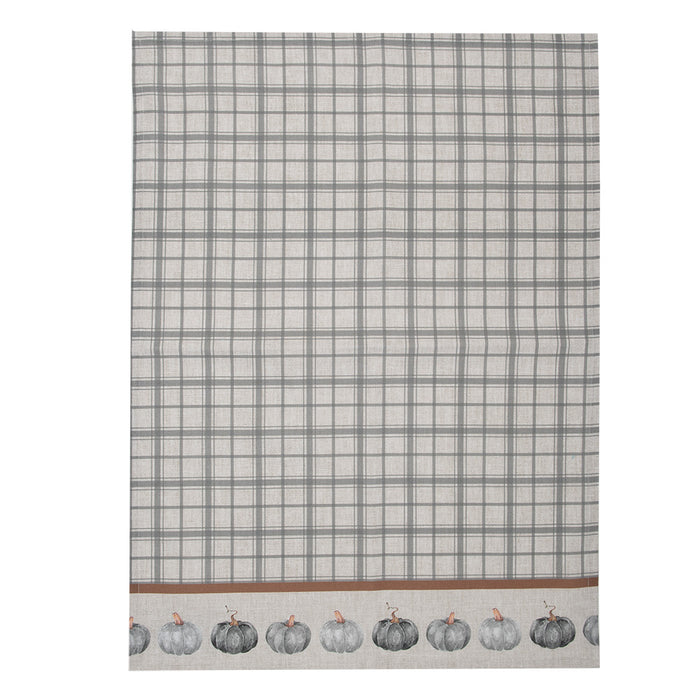 Clayre & Eef Theedoek 50x70 cm Grijs Katoen Pompoen