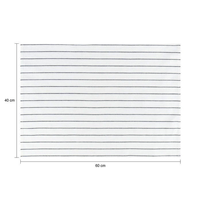 Krumble Theedoek met streeppatroon - Wit - Set van 4