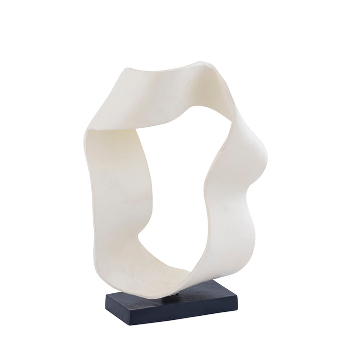 PTMD Anuela Cream Round Shape Alu Casted Statue On Base