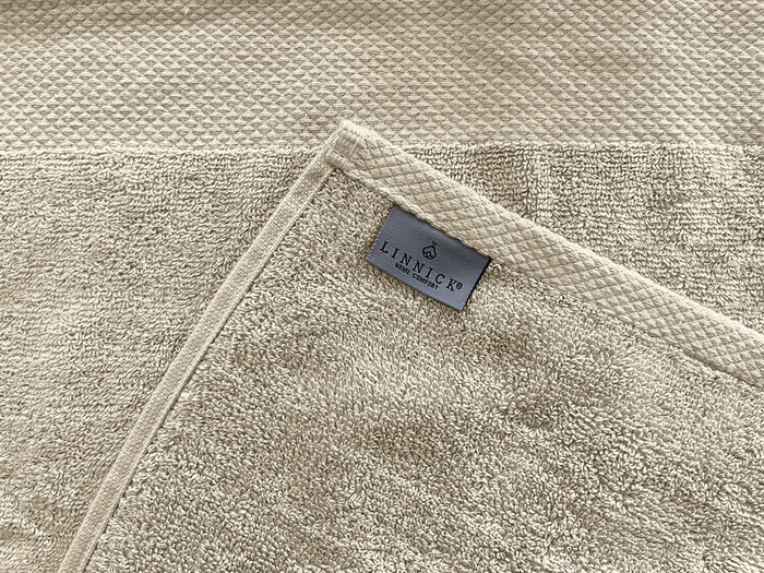 LINNICK Diamond Badstof Handdoek 50x100cm - sand - set van 4