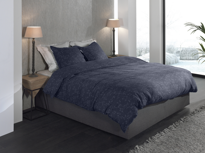 Heckett Lane Dekbedovertrek Flanel Alloro - dark blue