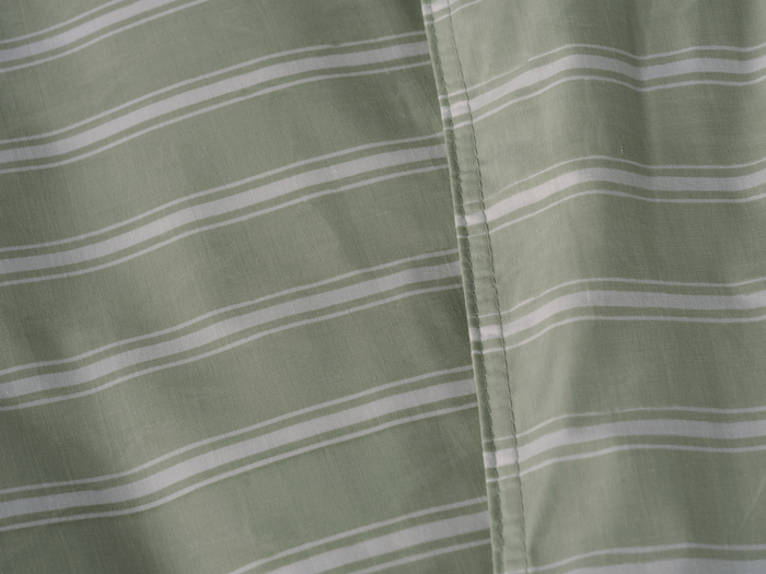 Zo Home Dekbedovertrek Righe di Percalle - smokey green