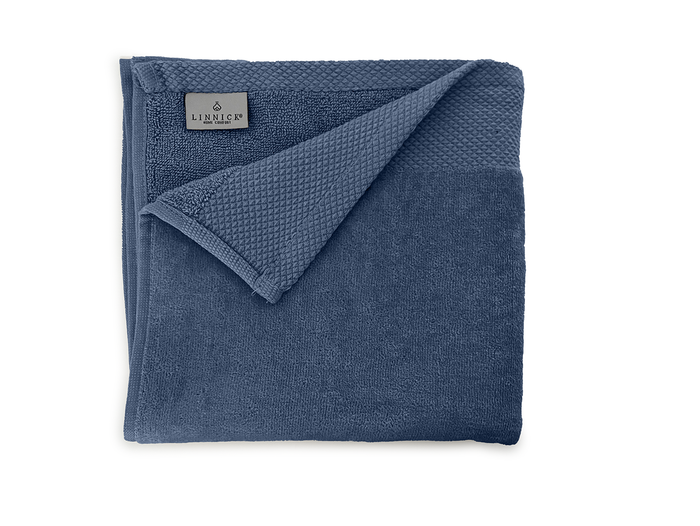 LINNICKVelours Handdoek Katoen 50x100cm - ocean blue - Set van 4