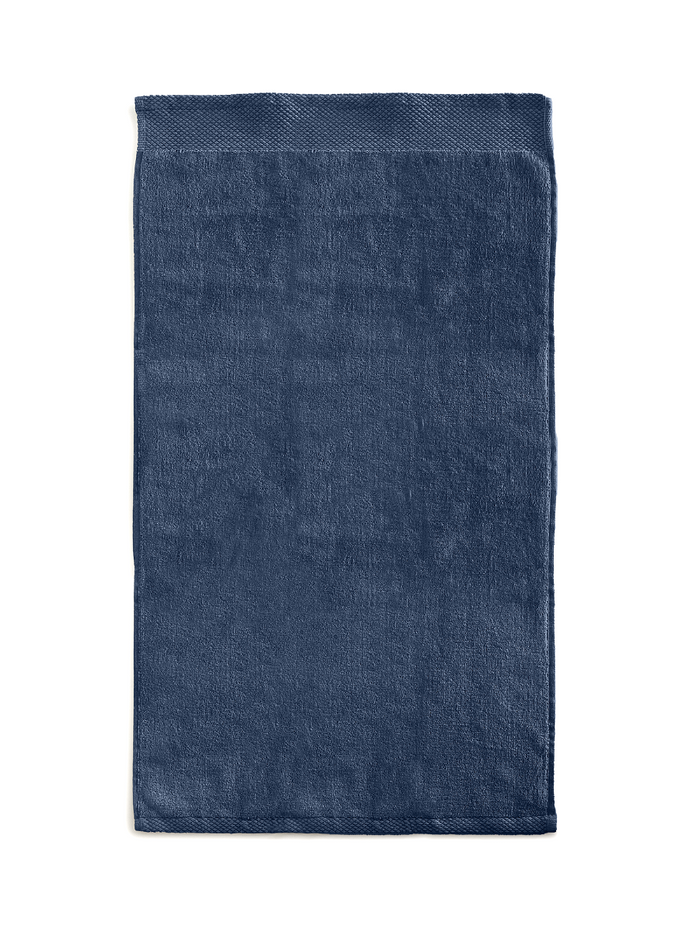 LINNICKVelours Handdoek Katoen 50x100cm - ocean blue - Set van 4