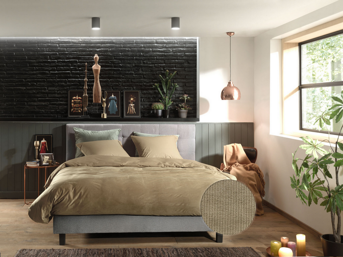 Zo Home Dekbedovertrek Katoen Velluto a Coste - pale gold