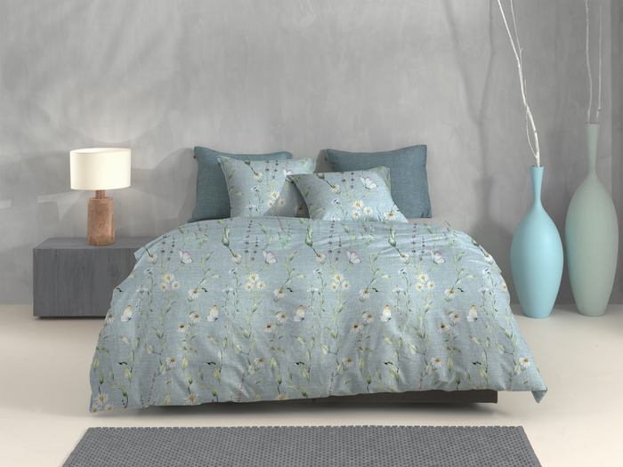 Zo Home Dekbedovertrek Katoen Margherita - blue