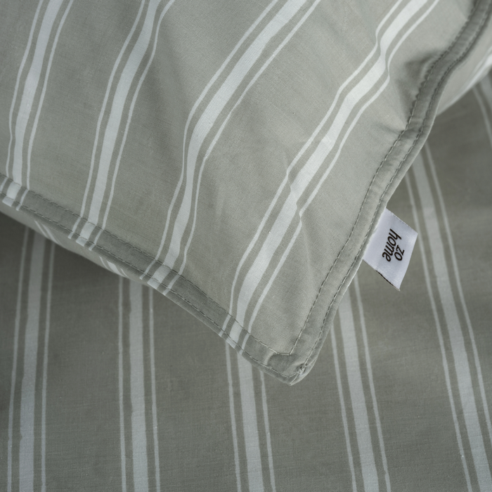 Zo Home Dekbedovertrek Righe di Percalle - northern grey