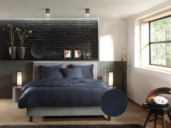 Zo Home Dekbedovertrek Katoen Velluto a Coste - night blue