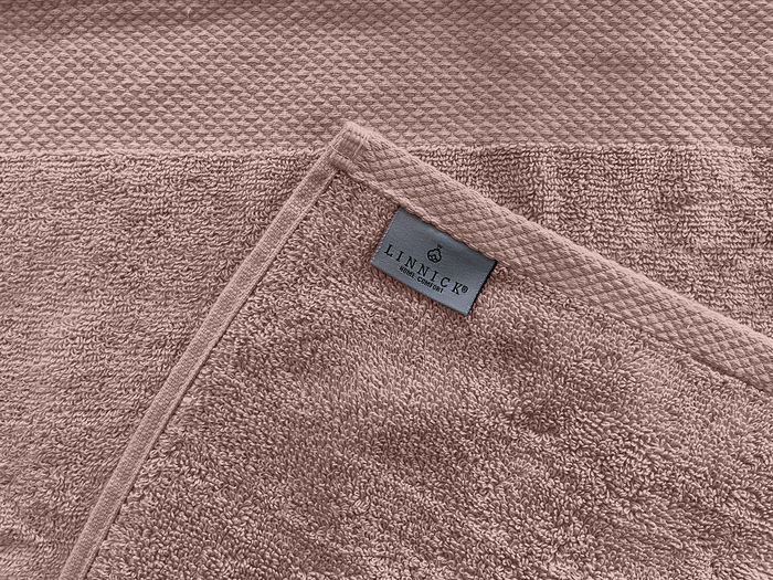 LINNICK Diamond Badstof Handdoek 60x110cm - rose - set van 6