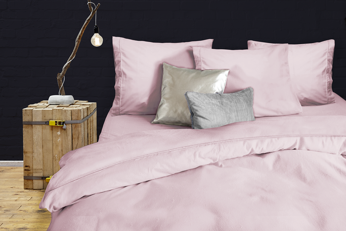 Eleganzzz Dekbedovertrek Uni Perkal Katoen Met Bies - roze