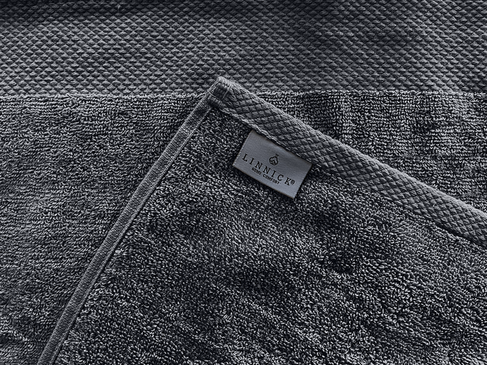 LINNICK Diamond Badstof Handdoek 60x110cm - dark grey - set van 6