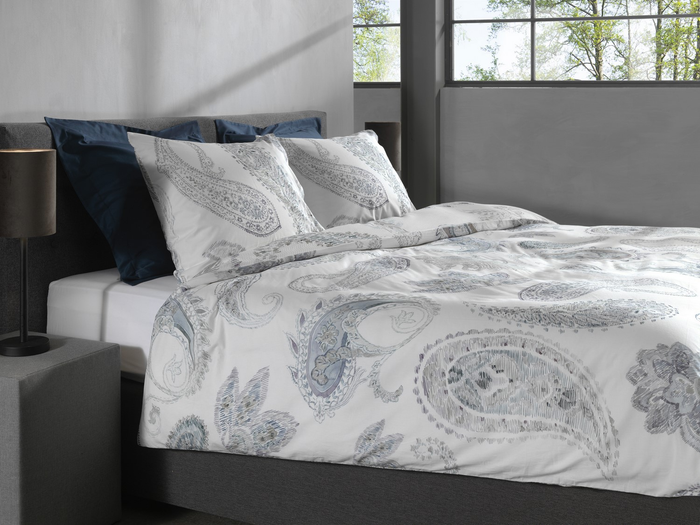 Heckett Lane Dekbedovertrek Katoen Dobby Muelle - white