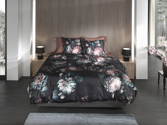 Heckett Lane Dekbedovertrek Katoen Satijn Milos - dark blue