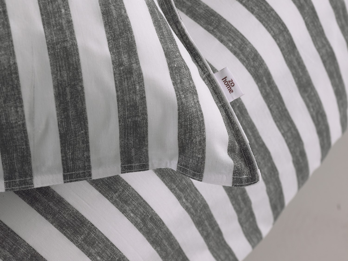 Zo Home Dekbedovertrek Katoen Banda Di Lino Linnen Look - dark grey