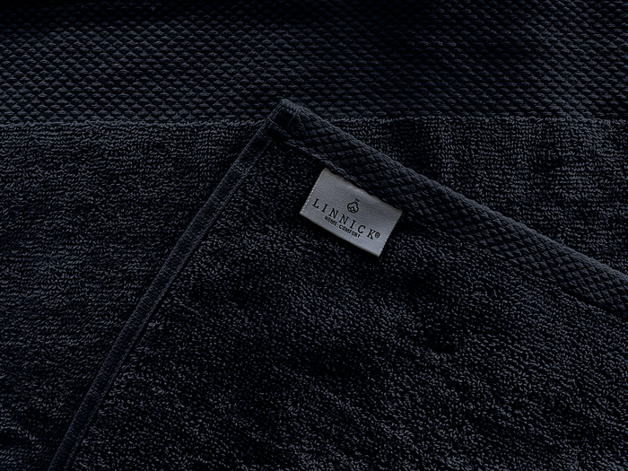 LINNICK Diamond Badstof Handdoek 60x110cm - black - set van 6