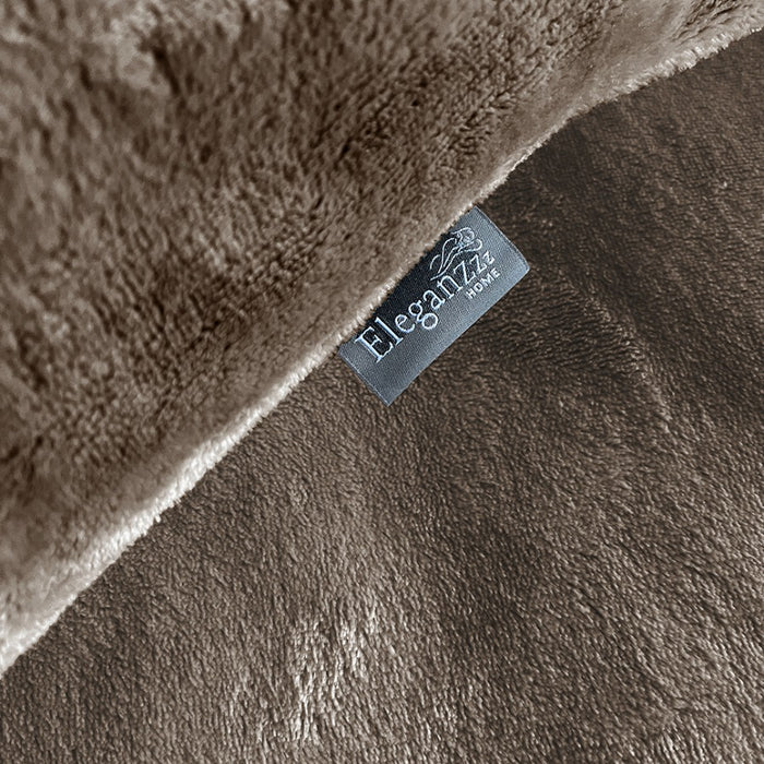 Eleganzzz Dekbedovertrek Flanel Fleece - taupe grey