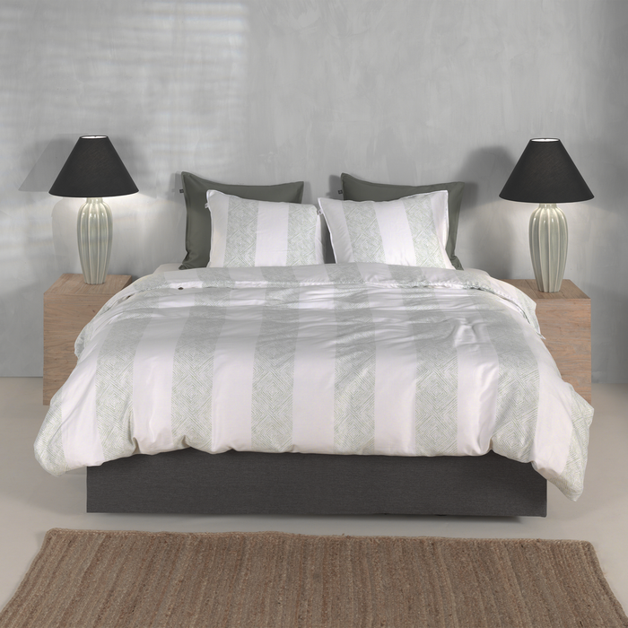 Zo Home Dekbedovertrek Katoen Satijn Tratti di Satinado - foam green