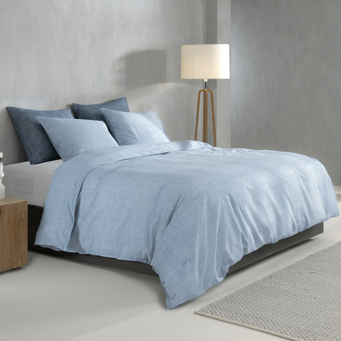 Zo Home Dekbedovertrek Katoen Lino Linnen Look - sky blue