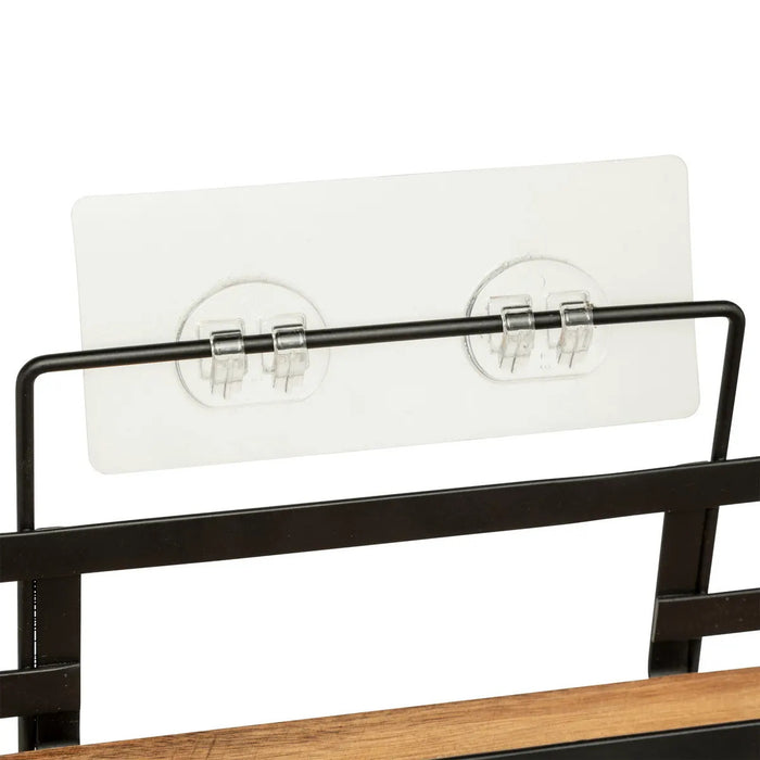 5Five Badkamer douche rekje - metaal|hout - zuignap - 25x15x30 cm