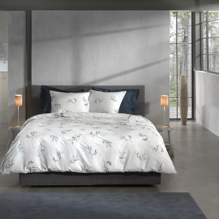 Heckett Lane Dekbedovertrek Katoen Clip Sheared white Leafy - white