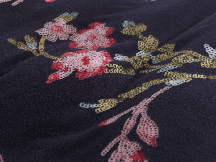 Heckett Lane Dekbedovertrek Flanel Daisy - navy blue