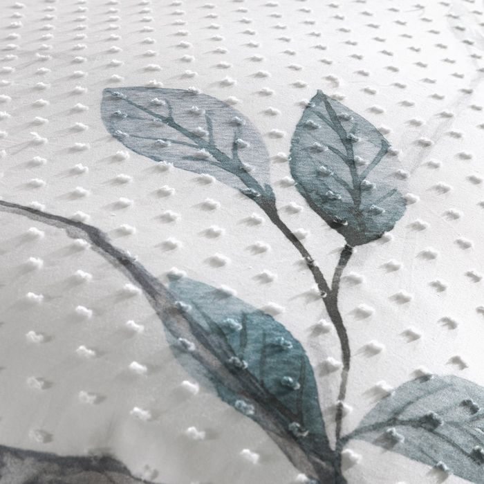 Heckett Lane Dekbedovertrek Katoen Clip Sheared white Leafy - white