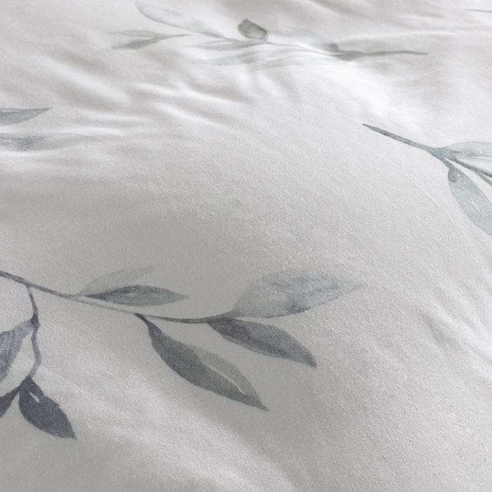 Heckett Lane Dekbedovertrek Katoen Clip Sheared white Leafy - white