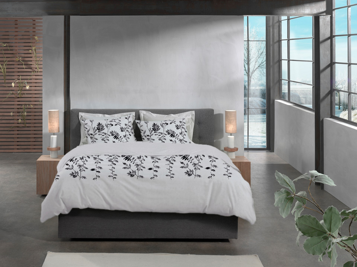 Heckett Lane Dekbedovertrek Flanel Rocco - grey