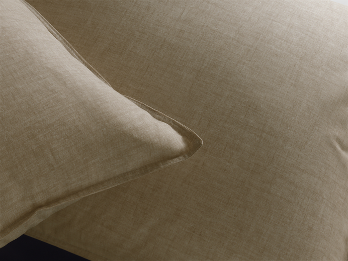 Zo Home Dekbedovertrek Katoen Lino Linnen Look - tan brown