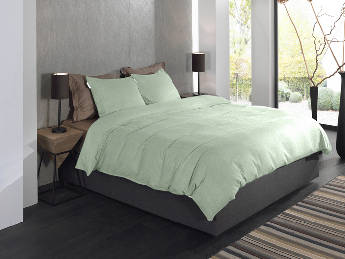 Heckett Lane Dekbedovertrek Flanel Spina - laurel green